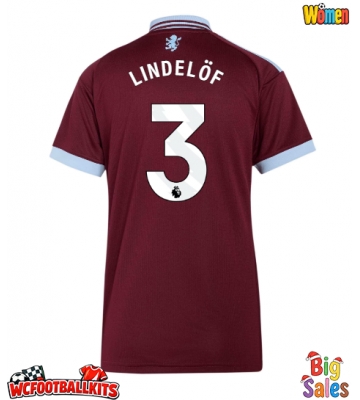 Aston Villa Victor Lindelof #3 Replica Home Stadium Shirt for Women 2026-27 Short Sleeve